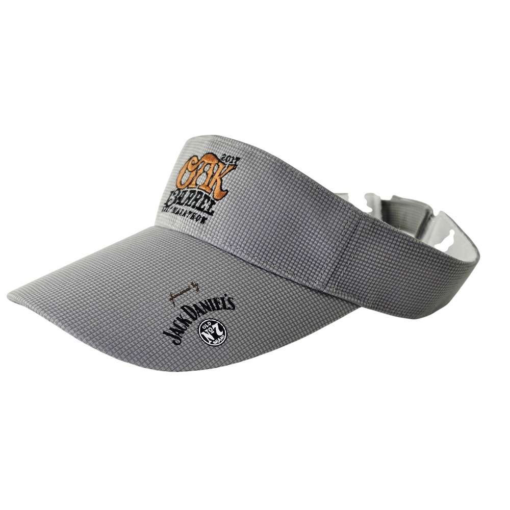 Oak Barrel Half Marathon 2017 Jack Daniels Visor Hat Grey RaceTracker Adjustable